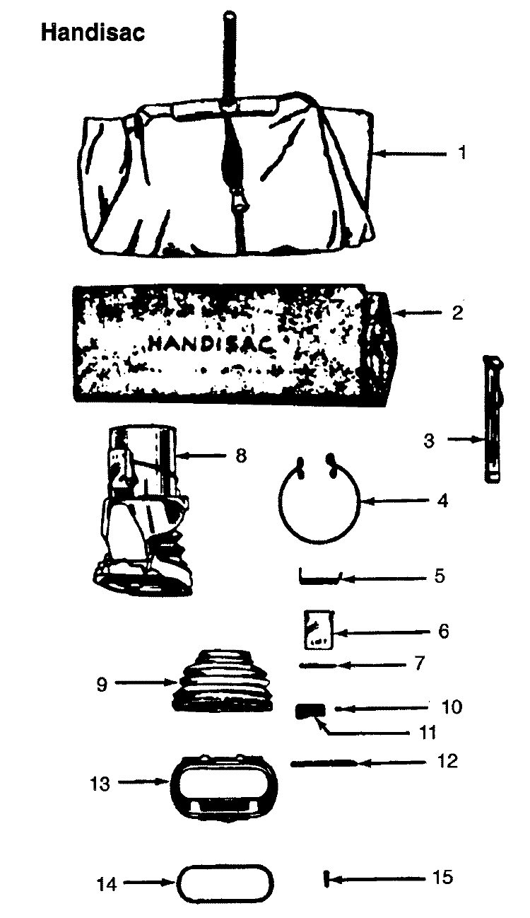 OUTERBAG Diagram and Parts List for 61  Hoover Range Hood