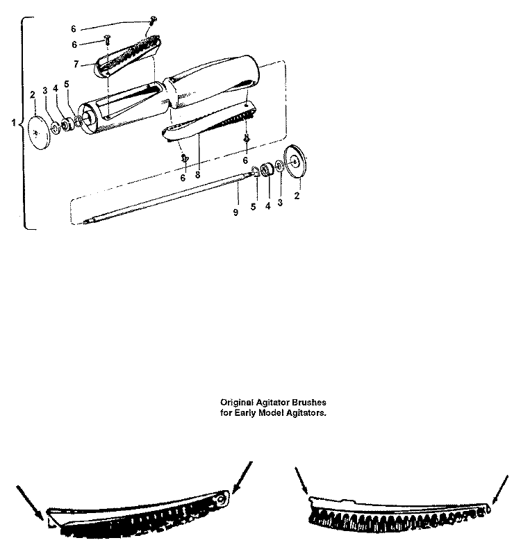 AGITATOR Diagram and Parts List for 913-01  Hoover Upright Vacuum