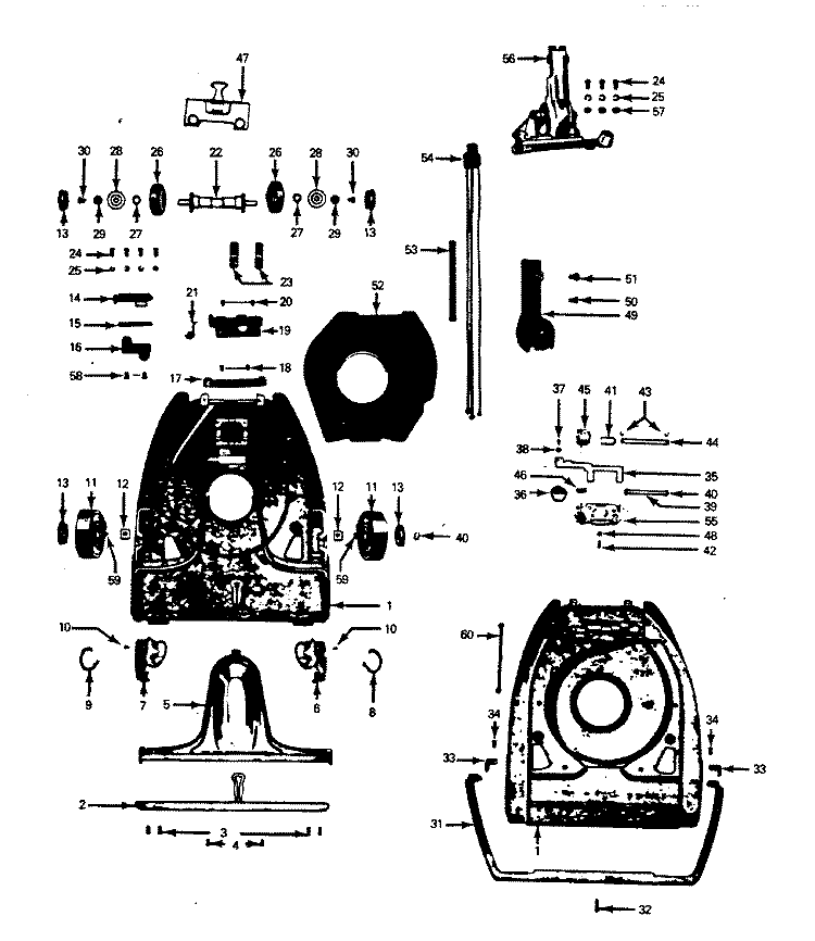 MAINBODY Diagram and Parts List for 918-01  Hoover Upright Vacuum
