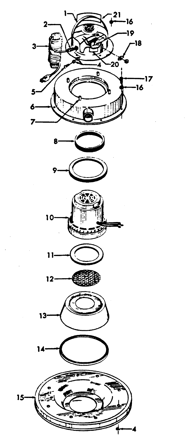 MOTOR ASSEMBLY, MAINBODY Diagram and Parts List for C2071---  Hoover Upright Vacuum
