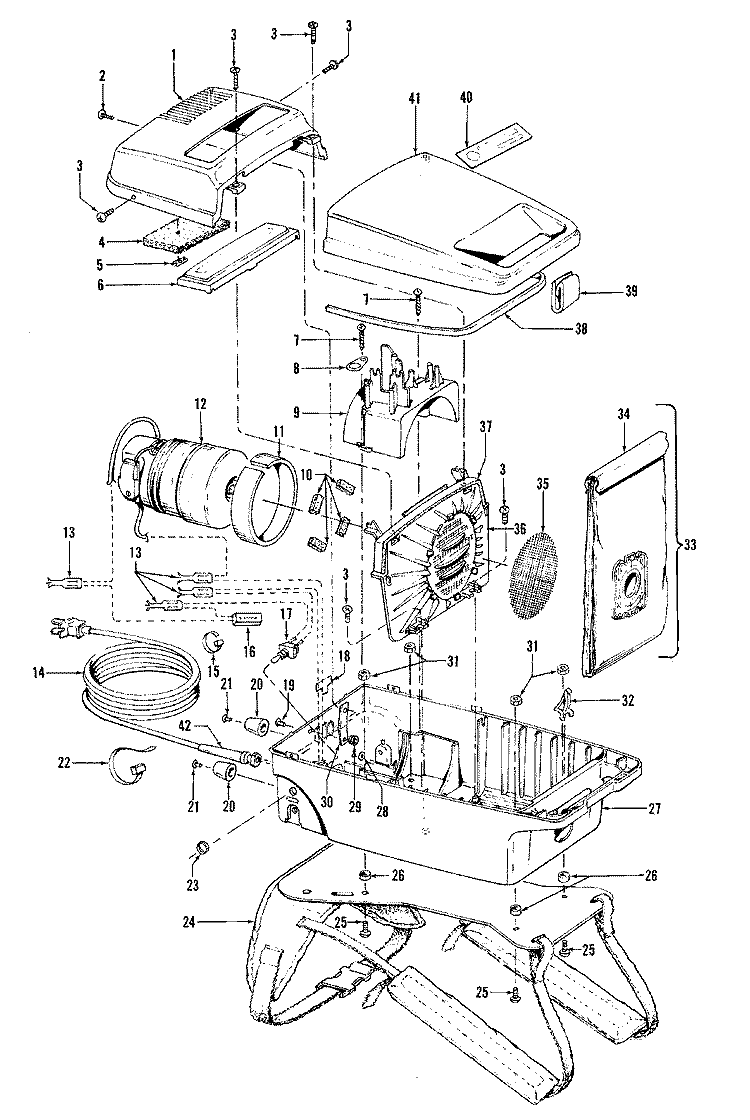 CLEANINGTOOLS, MAINBODY, OUTERBAG Diagram and Parts List for C2075080  Hoover Upright Vacuum