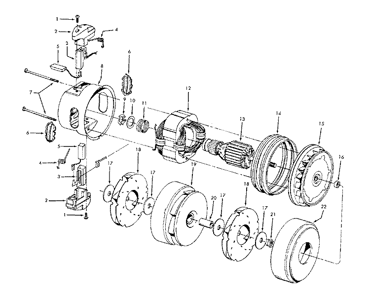 MOTOR ASSEMBLY Diagram and Parts List for C2075080  Hoover Upright Vacuum