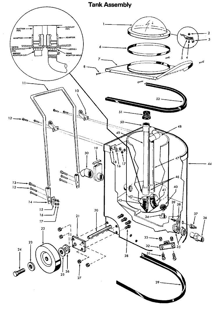 MAINASSEMBLY Diagram and Parts List for C3007071  Hoover Upright Vacuum