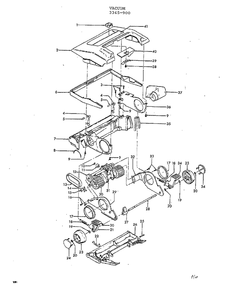 Vacuum Page 3 Diagram and Parts List for U3345-900  Hoover Upright Vacuum