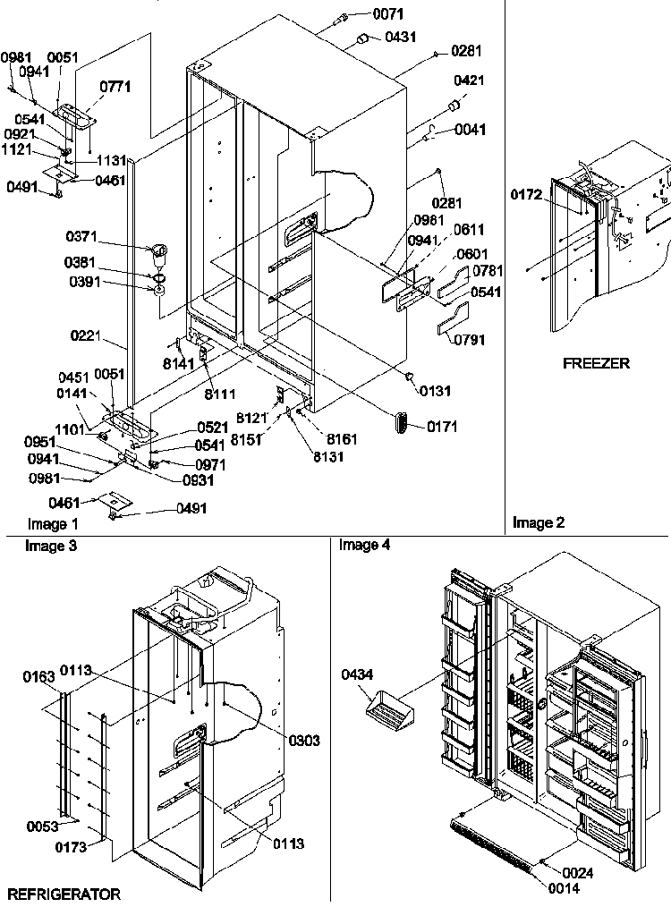 Cabinet Parts And Toe Grille Diagram and Parts List for SB520TW-P1308601WW  Amana Refrigerator