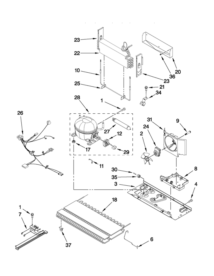 Unit Parts Diagram and Parts List for ABB1924WEB2  Amana Refrigerator