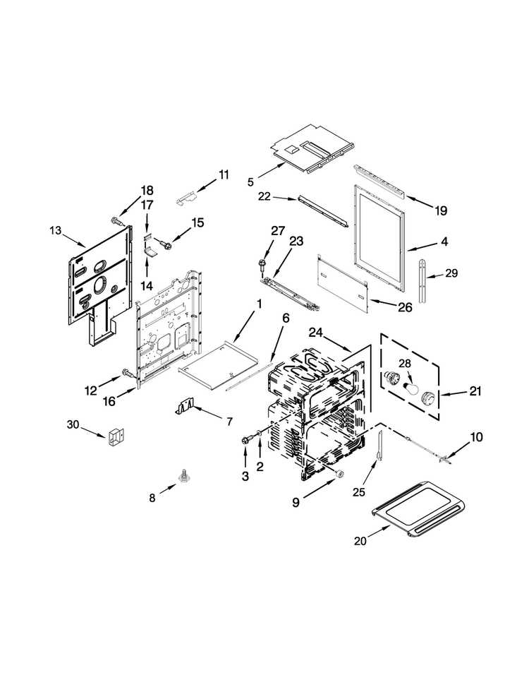 Chassis Parts Diagram and Parts List for MGT8820DS02  Maytag Range