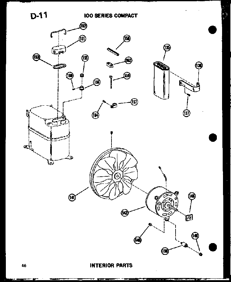Interior Parts Diagram and Parts List for 11-5J P54336-67R Amana Air Conditioner