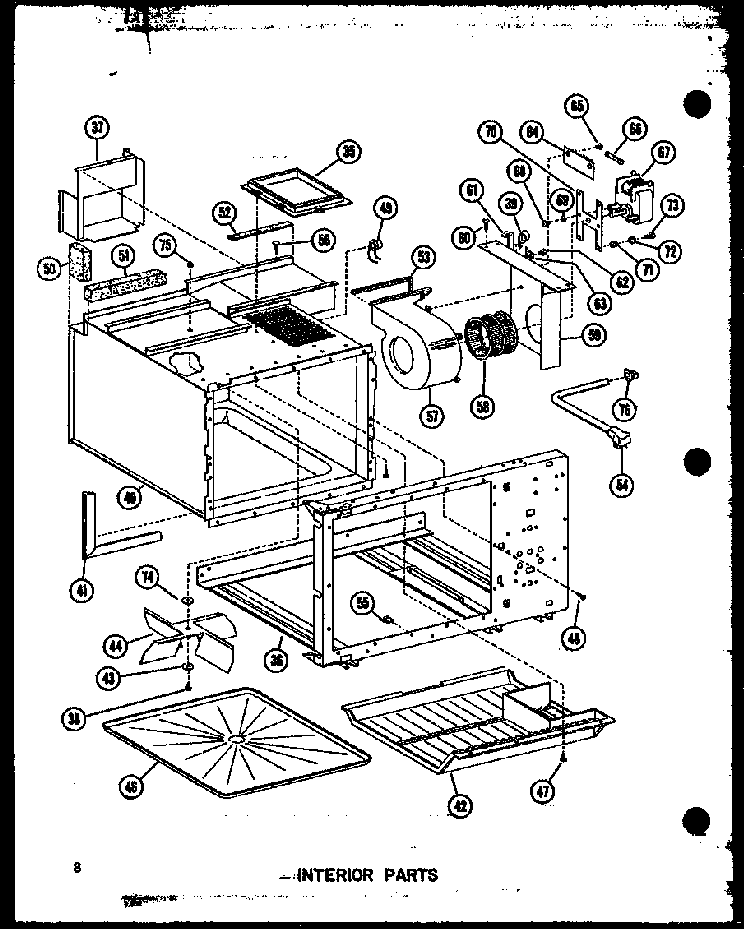 Interior Parts Diagram and Parts List for RCC-3 P72771-2M Amana Microwave
