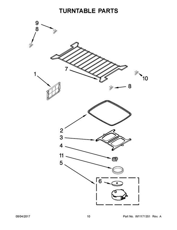 06 - Turntable Parts Diagram and Parts List for MMV5219DE3  Maytag Microwave Oven Combo