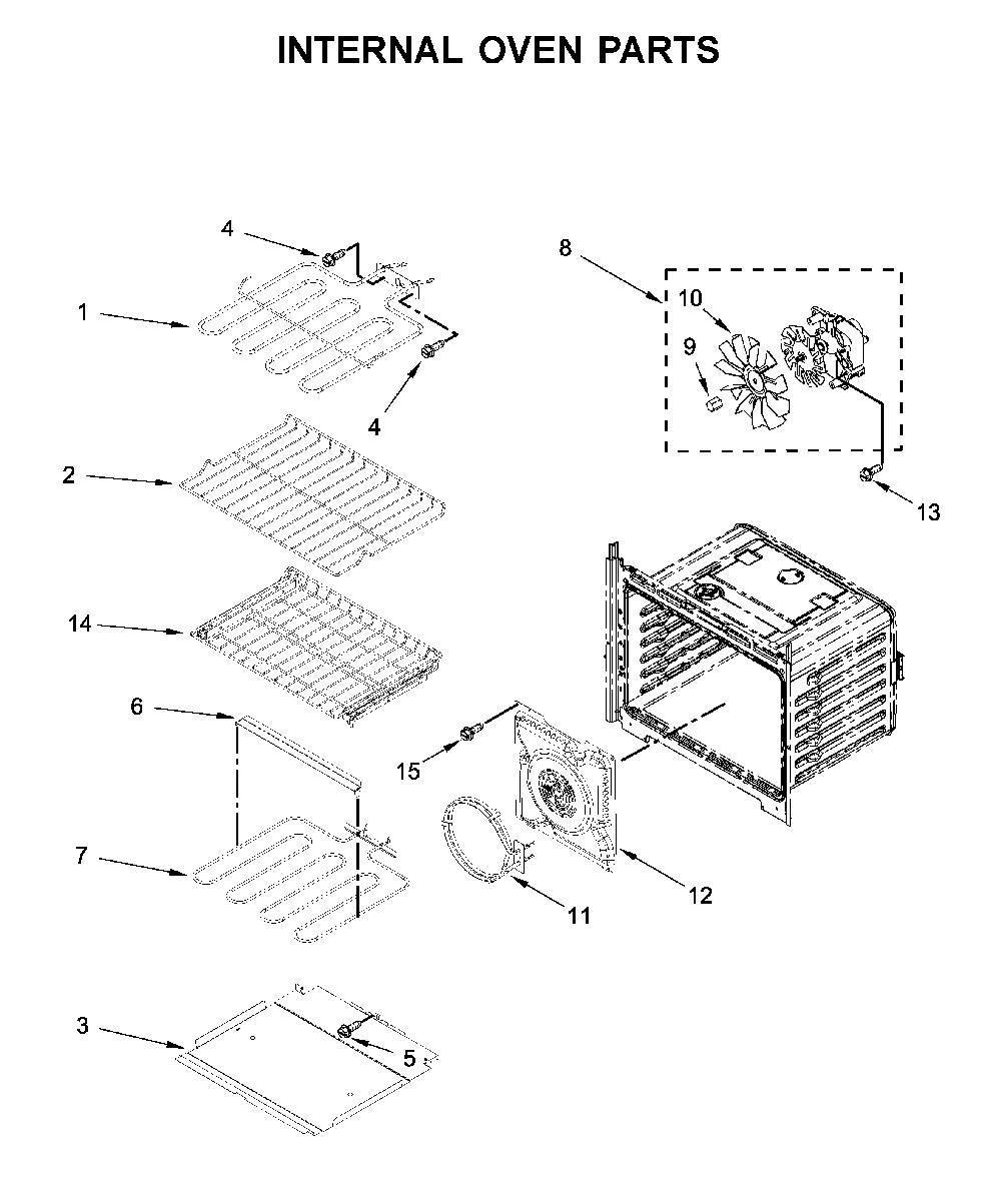 Internal oven parts Diagram and Parts List for MEW9530FZ04  Maytag Wall Oven
