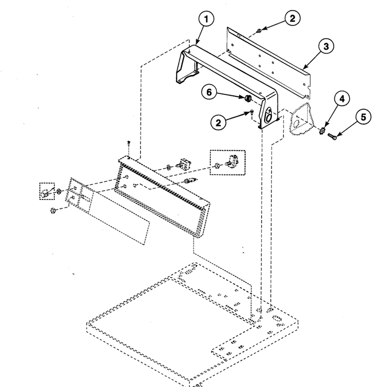 Control Hood Diagram and Parts List for SDG309QF  Speed Queen Dryer