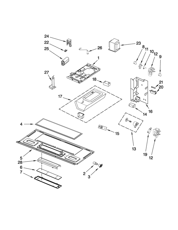 Interior And Ventilation Parts Diagram and Parts List for MMV4203WW0  Maytag Microwave