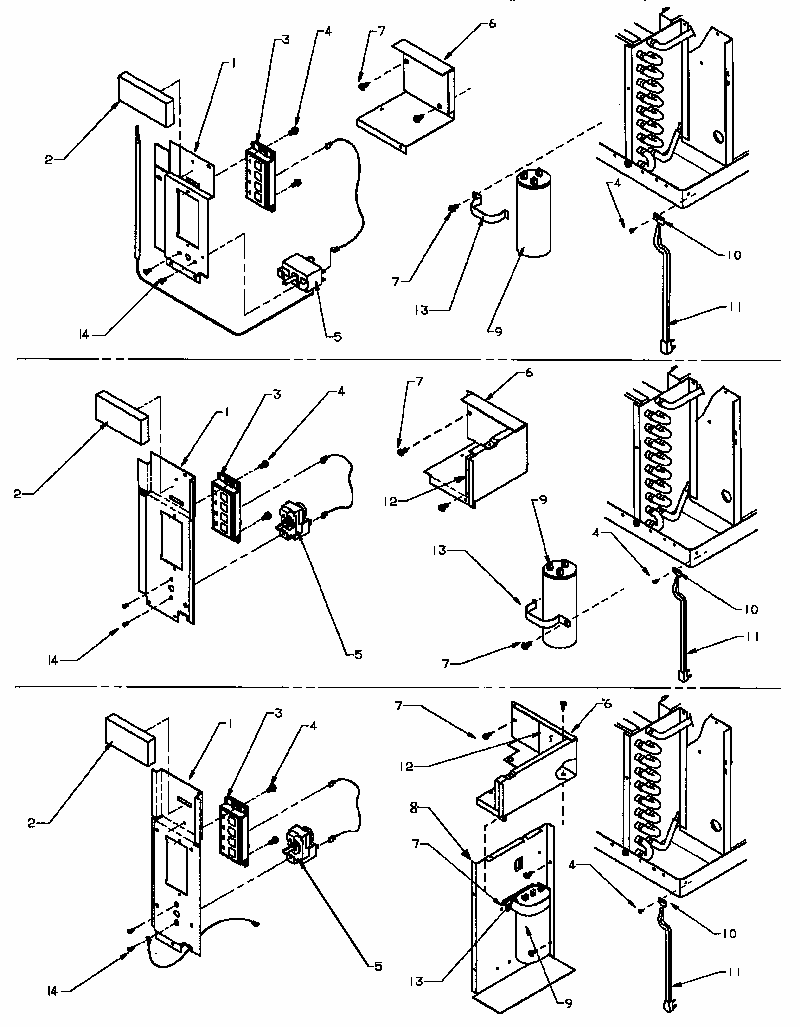 Control Panel & Electrical Parts Diagram and Parts List for 10QZ22TA-P1180402R  Amana Air Conditioner