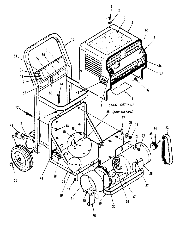 MOTOR ASSEMBLY Diagram and Parts List for C4279---  Hoover Upright Vacuum