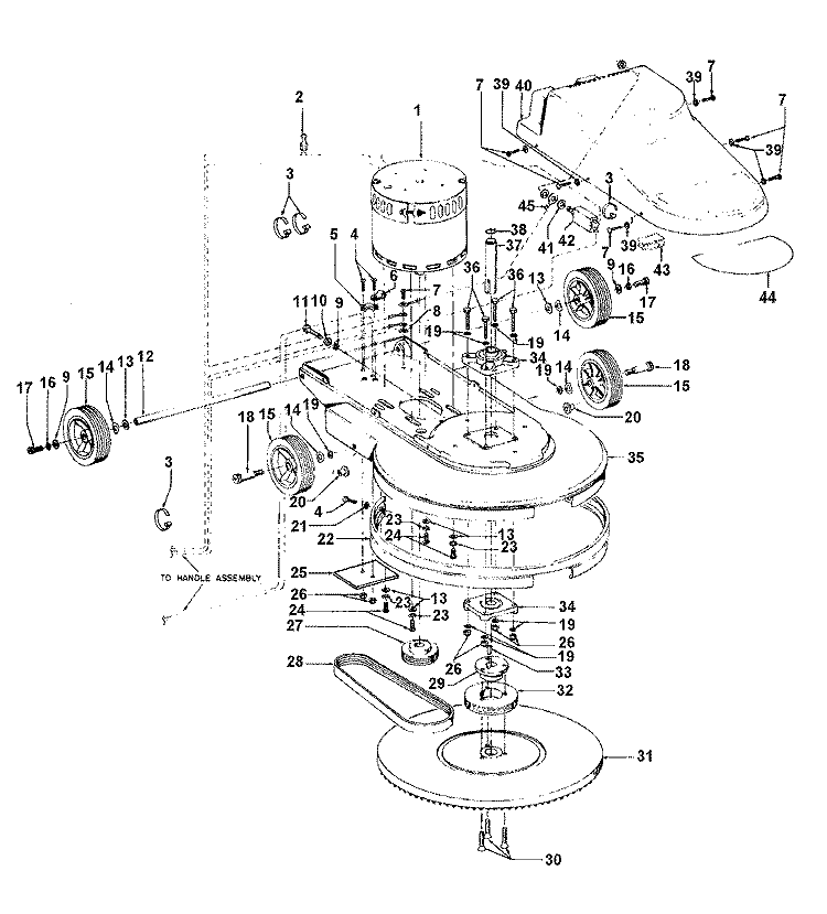 MAINBODY, MOTOR, GEARS Diagram and Parts List for C5039---  Hoover Upright Vacuum