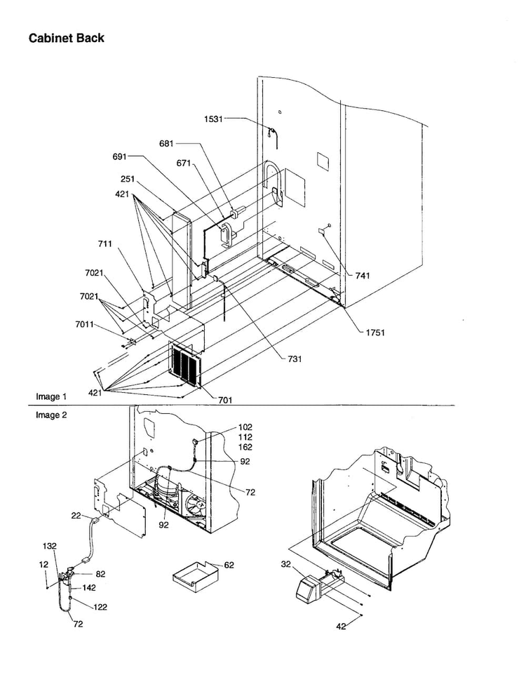 None Diagram and Parts List for BC21V1C-P1325022WC  Amana Refrigerator