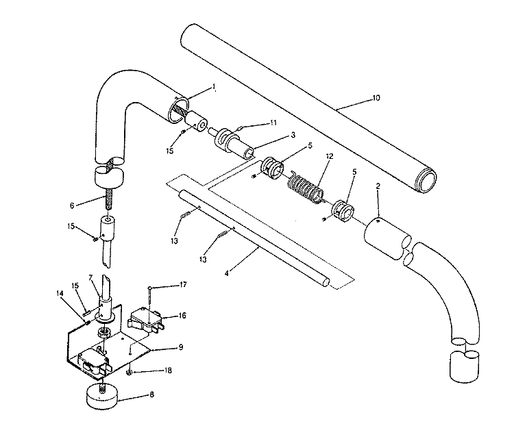 HANDLE Diagram and Parts List for C6075---  Hoover Upright Vacuum