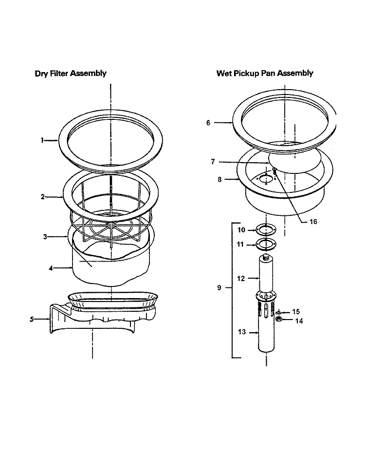 DRYFILTER Diagram and Parts List for C9027---  Hoover Upright Vacuum