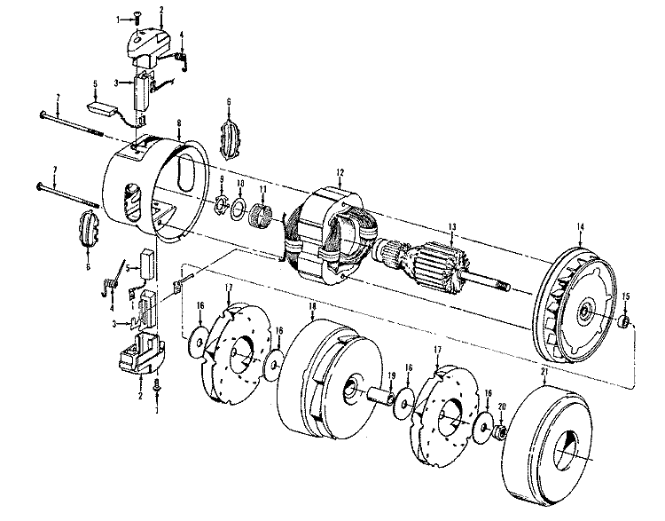 MOTOR ASSEMBLY Diagram and Parts List for CEMP3104  Hoover Upright Vacuum
