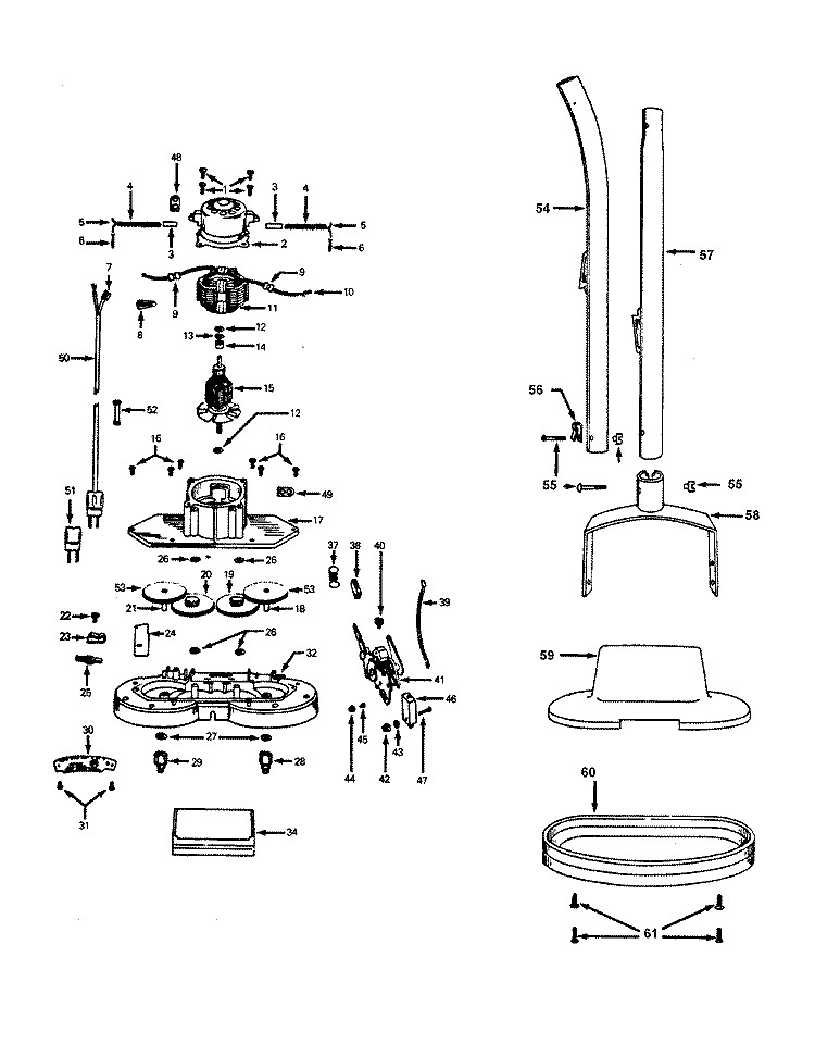 MOTOR, HANDLE, HOOD, SWITCH, GEARS Diagram and Parts List for F2003---  Hoover Range Hood