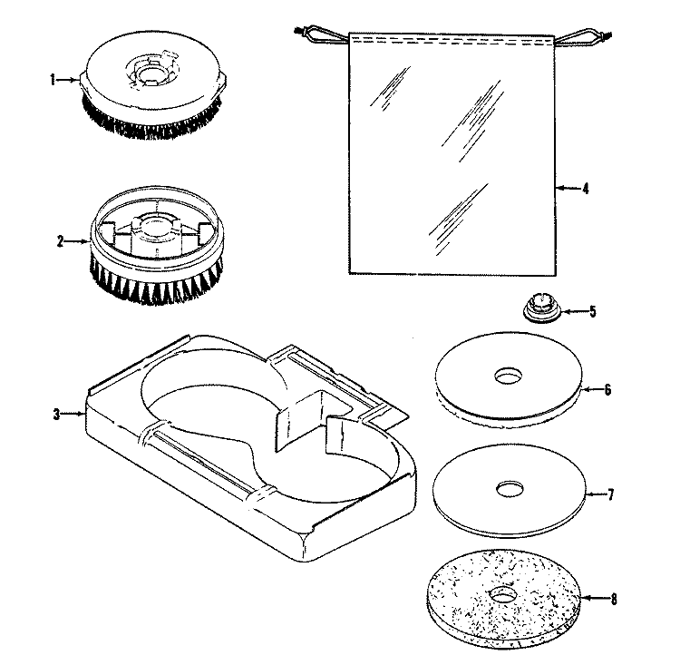 BRUSHES_PADS Diagram and Parts List for F5047016  Hoover Upright Vacuum