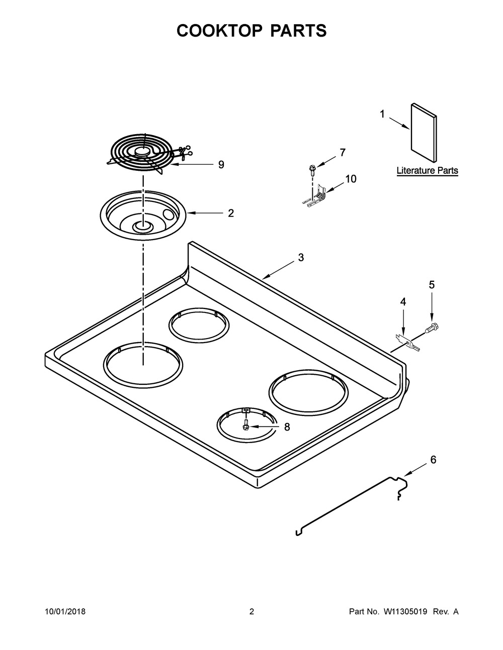 Cooktop Parts Diagram and Parts List for ACR4303MFS3  Maytag Range
