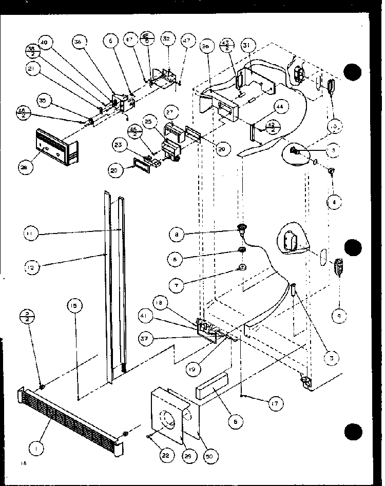 Refrigerator/freezer Controls And Cabinet Parts Diagram and Parts List for SZDE20KB-P1117602W  Amana Refrigerator
