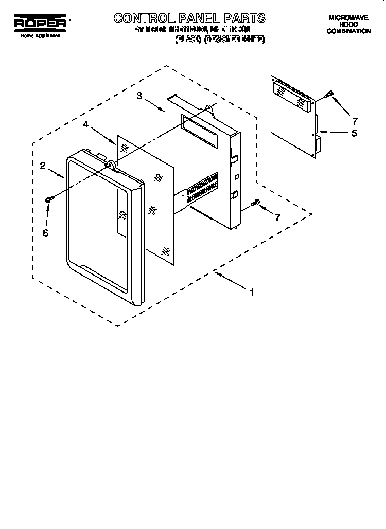 Control Panel Diagram and Parts List for MHE11RDQ6  Maytag Microwave
