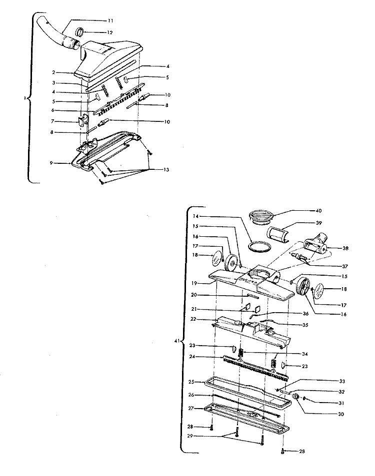 RUG_FLRNOZZLE Diagram and Parts List for S2001---  Hoover Upright Vacuum