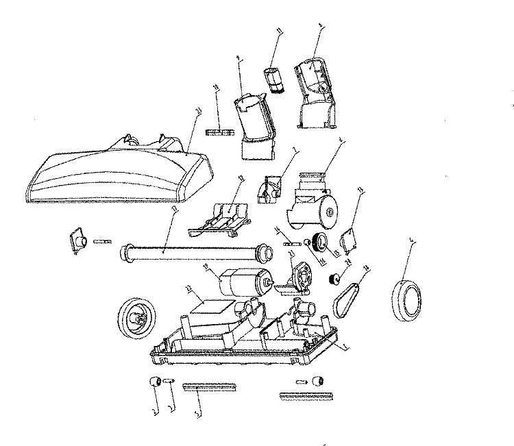 POWEREDNOZZLE Diagram and Parts List for S2220---  Hoover Upright Vacuum