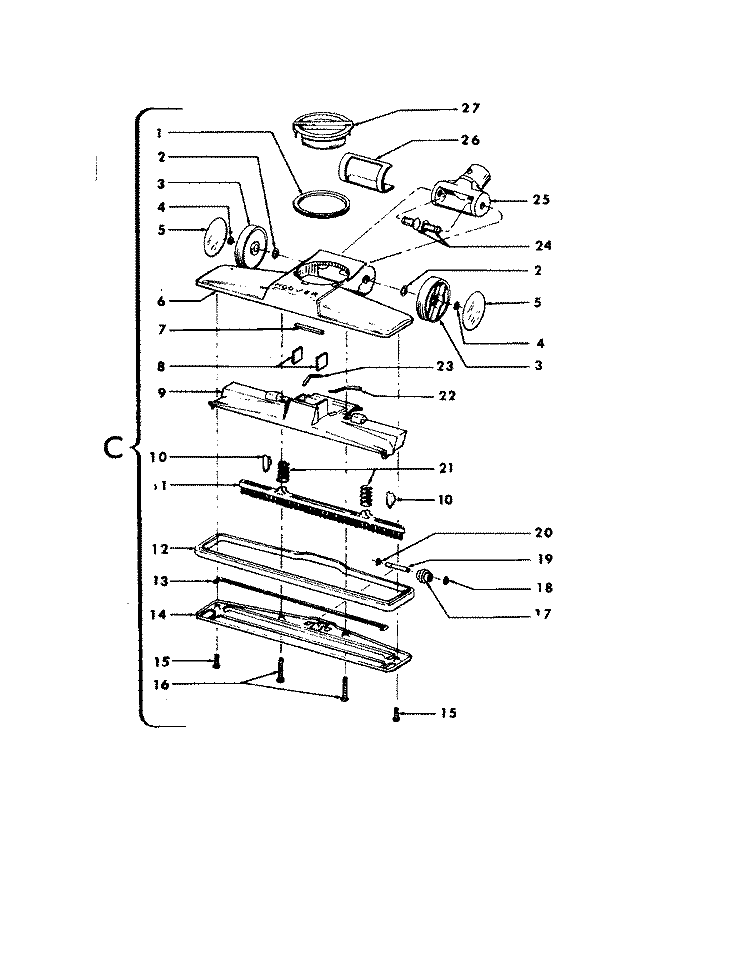 CLEANINGTOOLS Diagram and Parts List for S3243---  Hoover Upright Vacuum