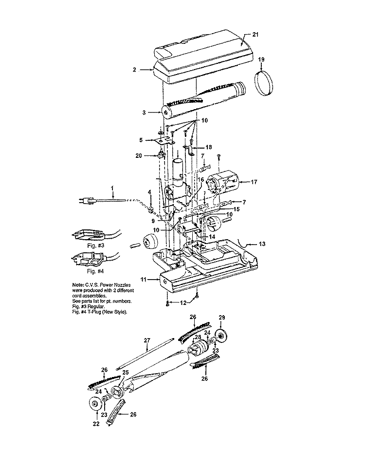 POWEREDNOZZLE, AGITATOR Diagram and Parts List for S3209021  Hoover Upright Vacuum