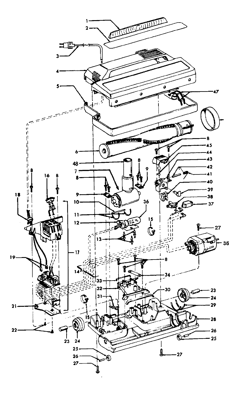 POWEREDNOZZLE Diagram and Parts List for S3237---  Hoover Upright Vacuum