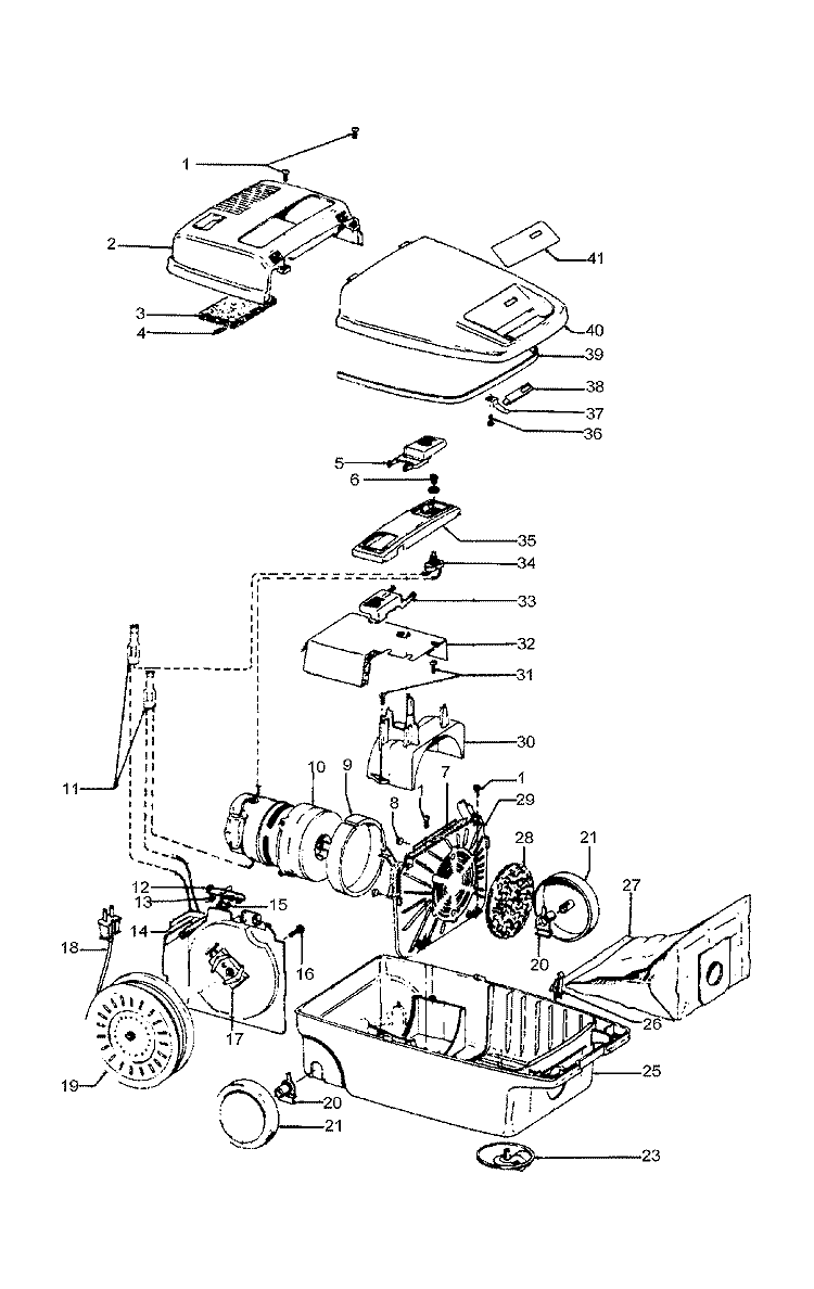 CORDREEL, MAINHOUSING Diagram and Parts List for S3257---  Hoover Upright Vacuum