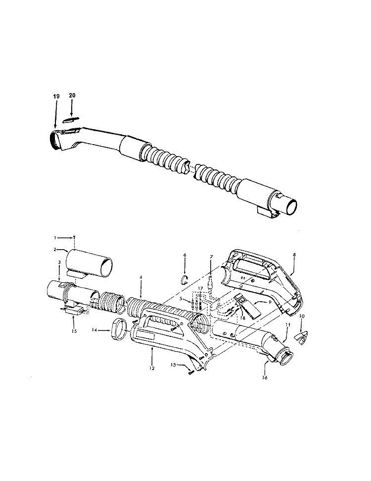 HOSE Diagram and Parts List for S3279---  Hoover Upright Vacuum