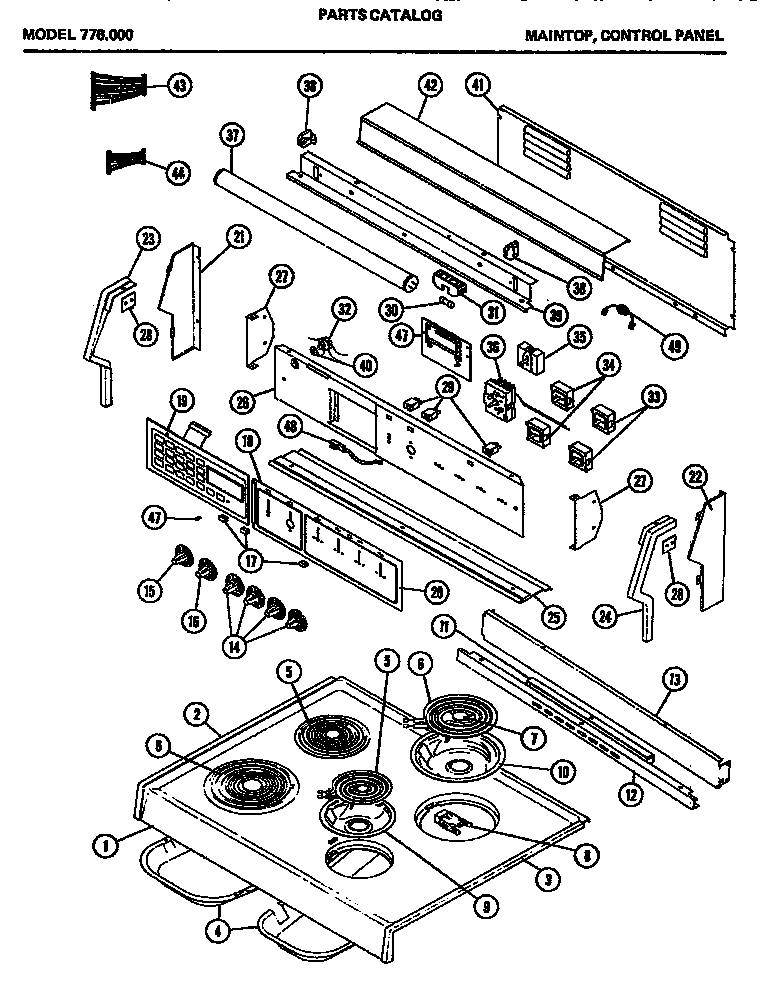 02 - MAINTOP Diagram and Parts List for 776000  Maytag Microwave Oven Combo