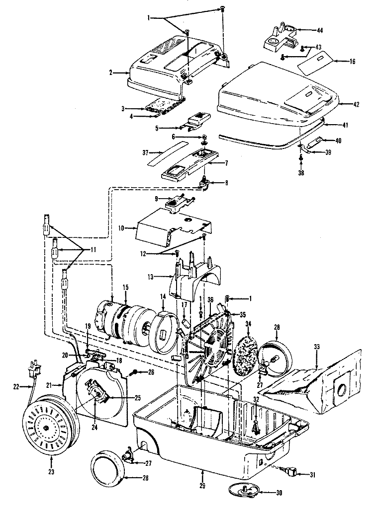 MAINHOUSING Diagram and Parts List for S3285016  Hoover Upright Vacuum