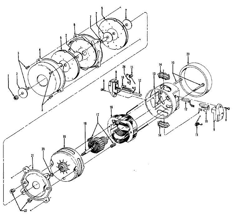 MOTOR ASSEMBLY Diagram and Parts List for S3285016  Hoover Upright Vacuum