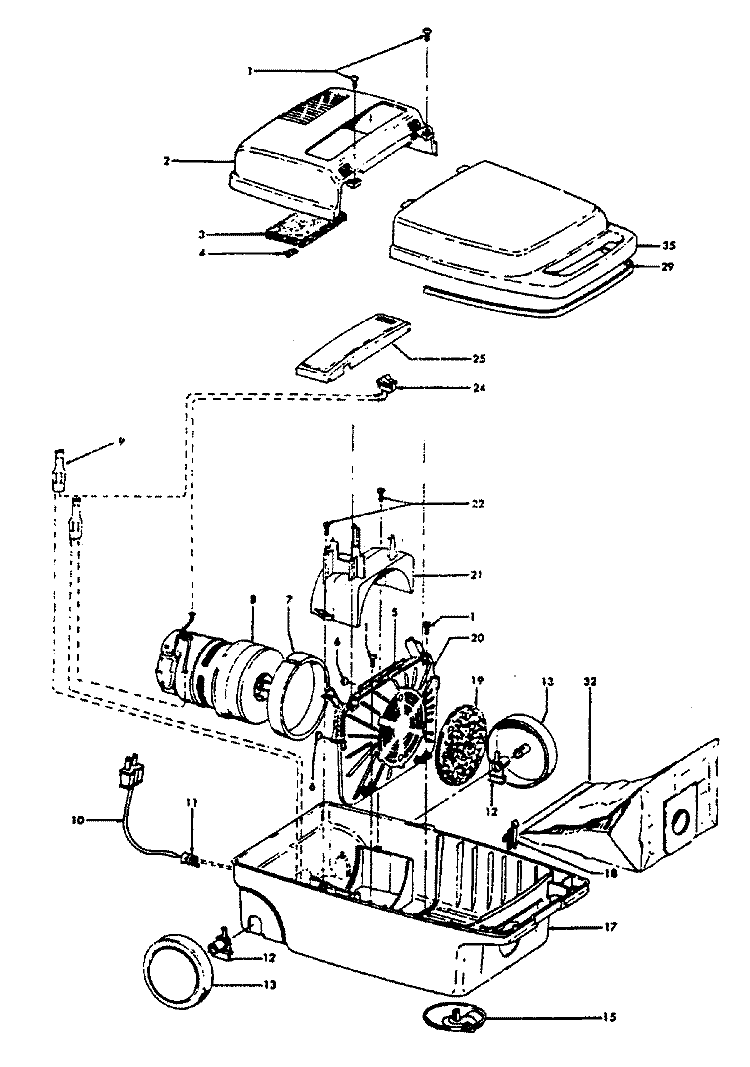 MAINHOUSING Diagram and Parts List for S3289---  Hoover Upright Vacuum