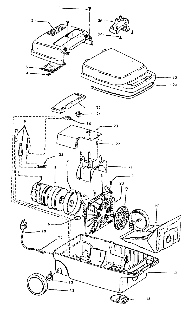 MAINHOUSING Diagram and Parts List for S3299---  Hoover Upright Vacuum