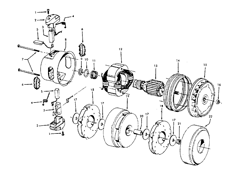 MOTOR ASSEMBLY Diagram and Parts List for S3375050  Hoover Upright Vacuum