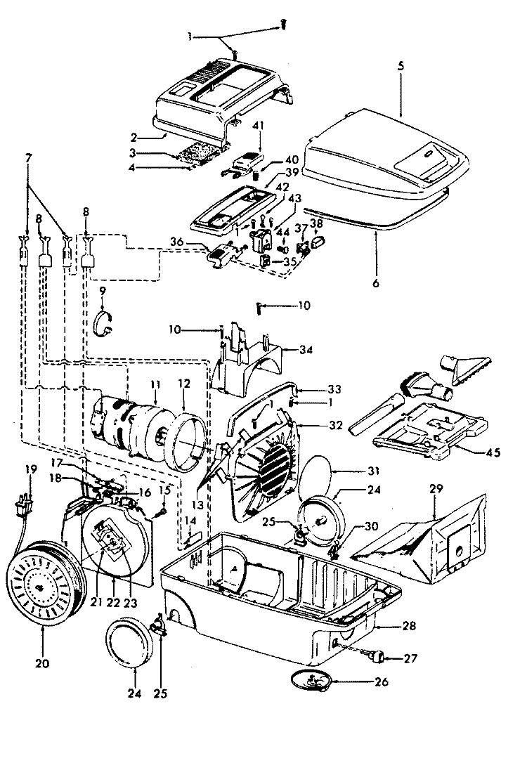 MAINHOUSING Diagram and Parts List for S3377050  Hoover Upright Vacuum