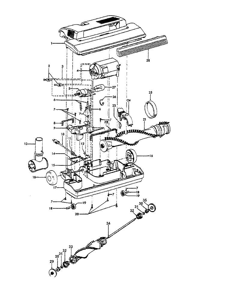 POWEREDNOZZLE, AGITATOR Diagram and Parts List for S3377050  Hoover Upright Vacuum