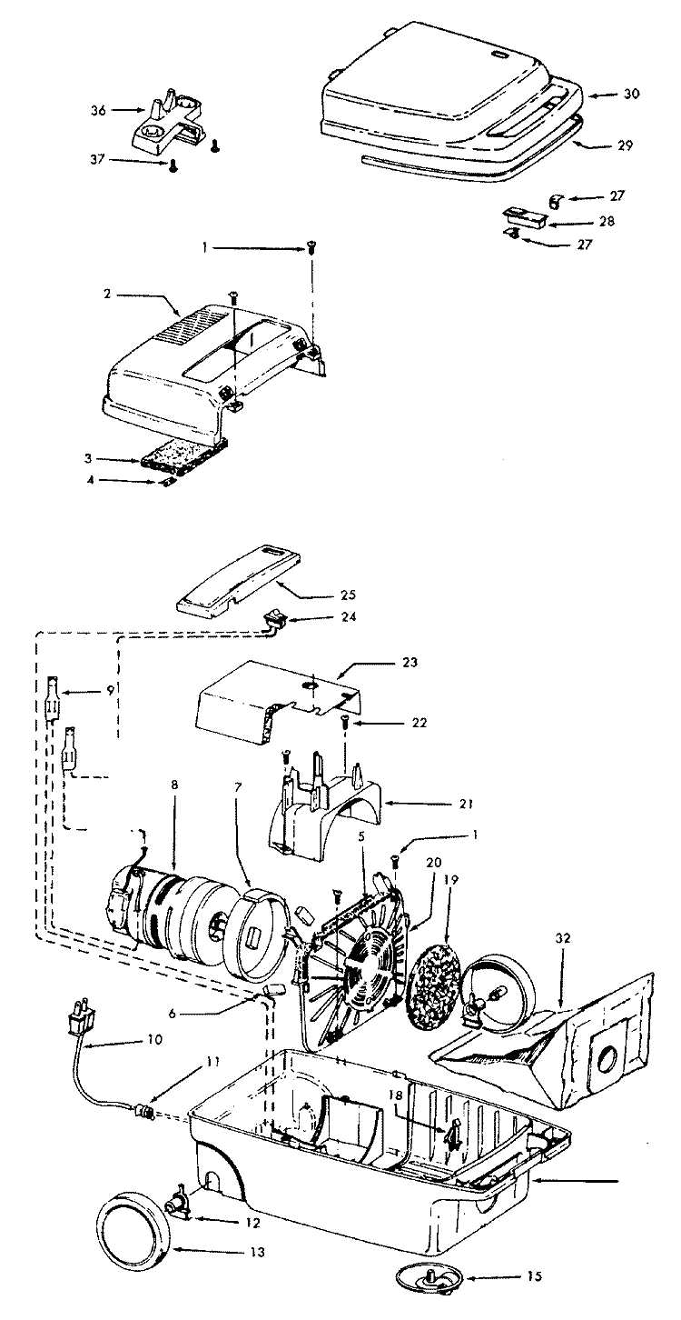 MAINHOUSING Diagram and Parts List for S3473---  Hoover Upright Vacuum