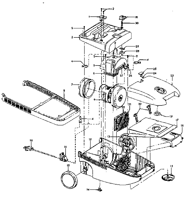 MAINHOUSING Diagram and Parts List for S3527016  Hoover Upright Vacuum