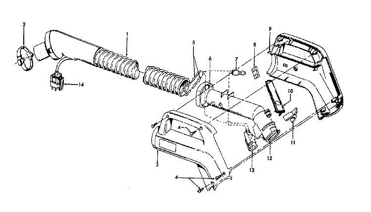 HOSE Diagram and Parts List for S3601---  Hoover Upright Vacuum