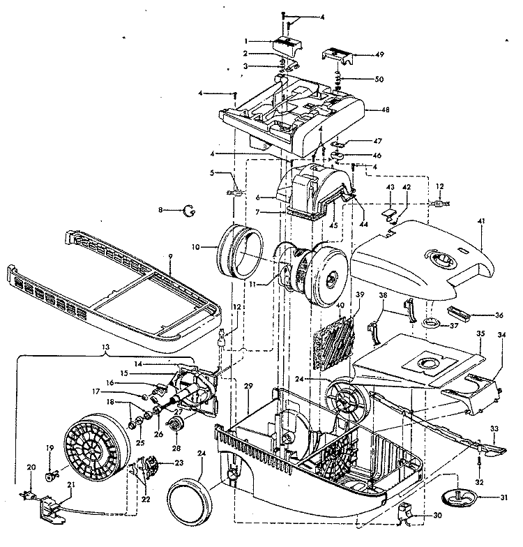 MAINHOUSING Diagram and Parts List for S3573016  Hoover Upright Vacuum