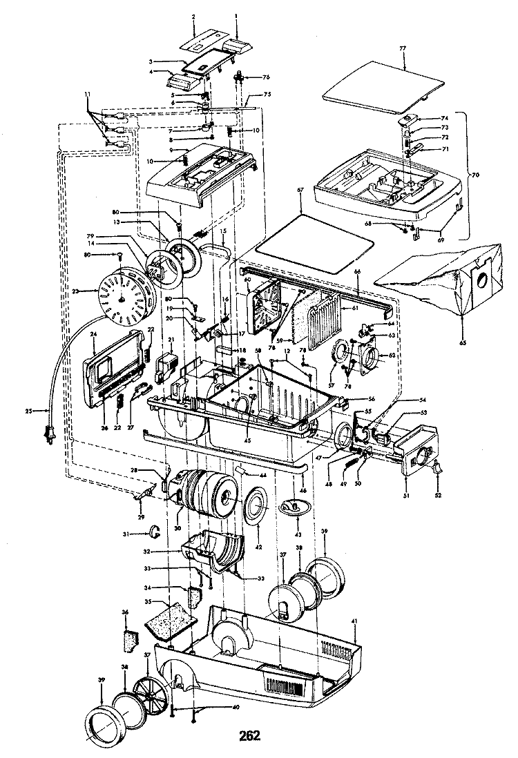 CORDREEL, MAINHOUSING, MOTOR ASSEMBLY Diagram and Parts List for S3633---  Hoover Upright Vacuum