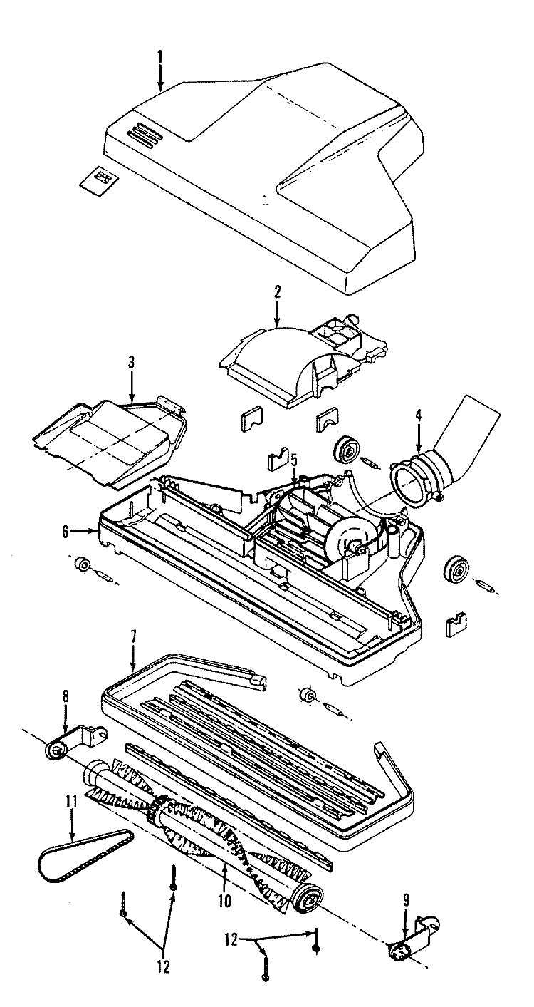 POWEREDNOZZLE, AGITATOR Diagram and Parts List for S5533---  Hoover Upright Vacuum